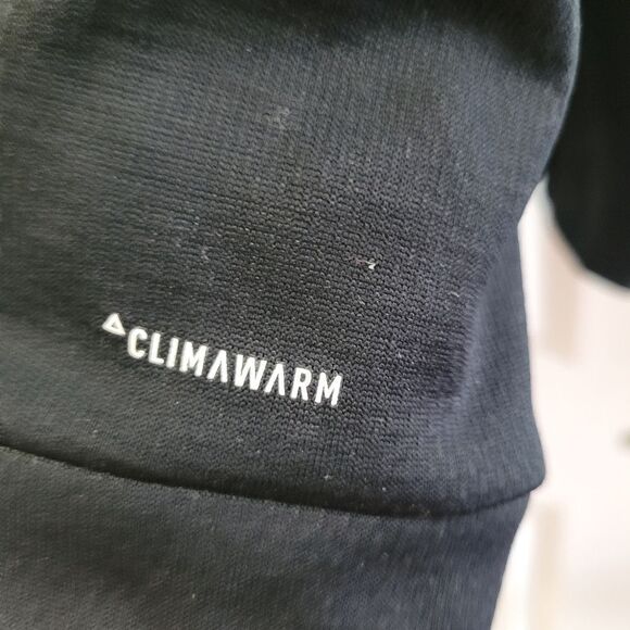 Adidas Sweater Climawarn size large Pullover 3/4  Zip black Fleece Men's - Picture 4 of 7